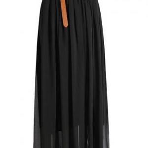 Fashion Sexy Chiffon Blend Skirt Ankle Length..