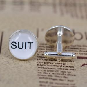 2 Pcs Personalized Suit Up Groomsmen Cufflinks..