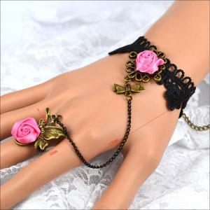 Fashion Flower Gothic Floral Crochet Lace Bracelet..
