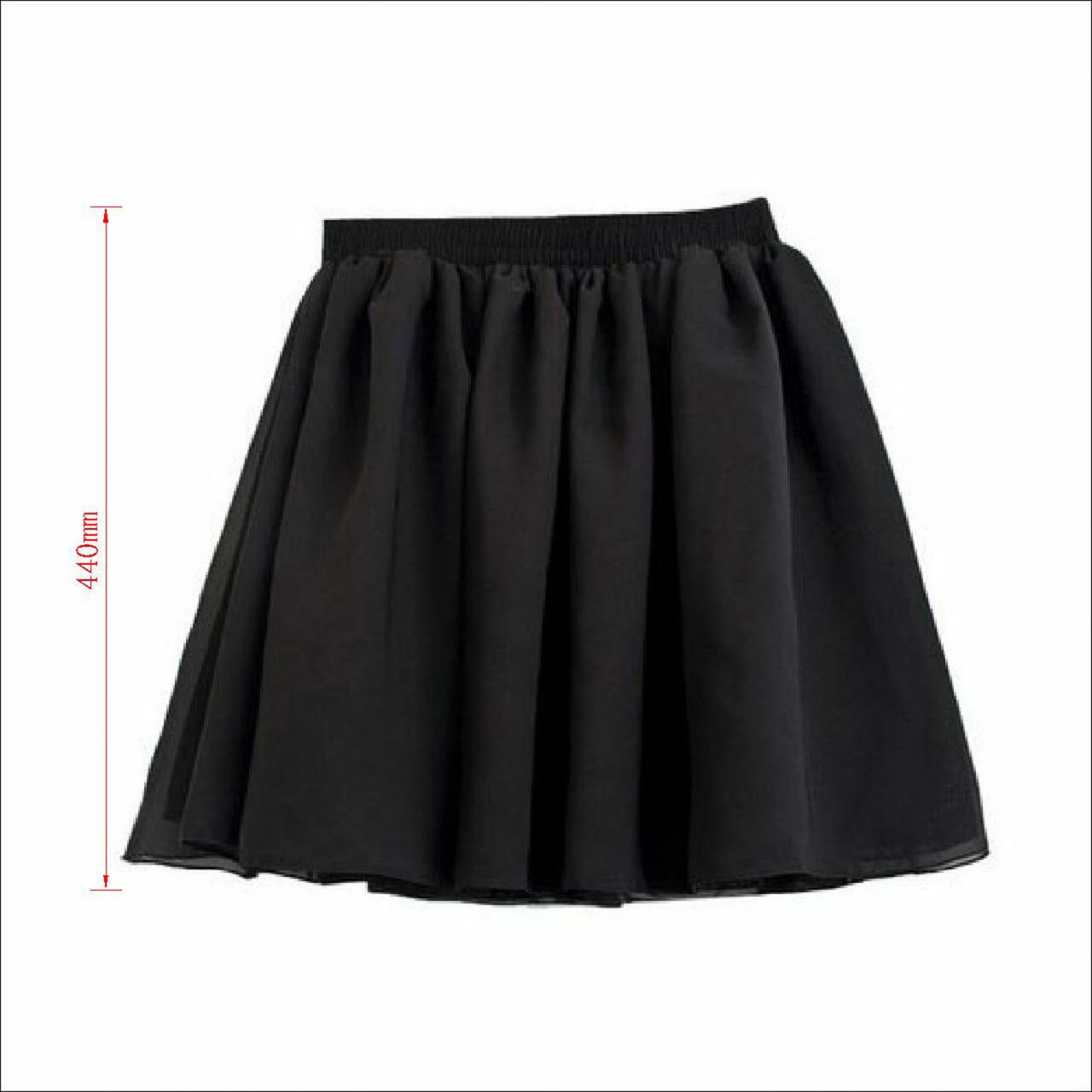 Vogue Lady Retro High Waist Pleated Double Layer Chiffon Short Mini Skirts Dress