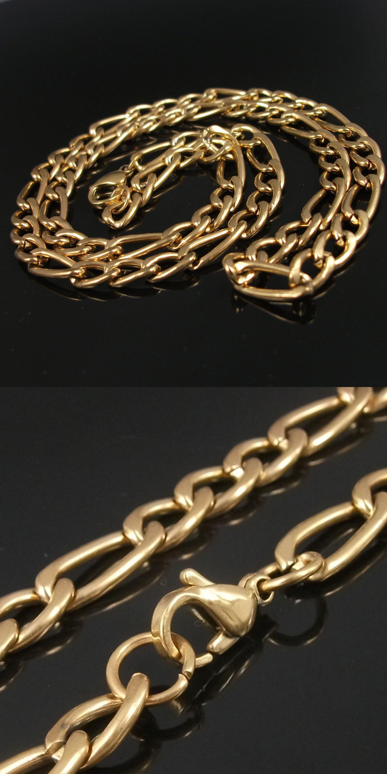 Real 18k Gold Plated Buckle Link Lobster Claw Clasp Stainless Steel